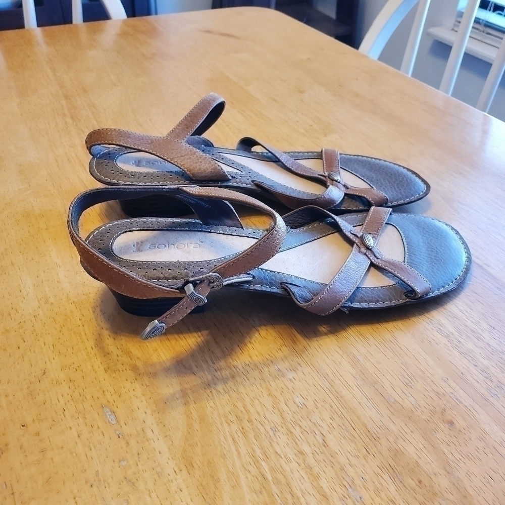 Sonora Brown  Leather Sandals sz 9M